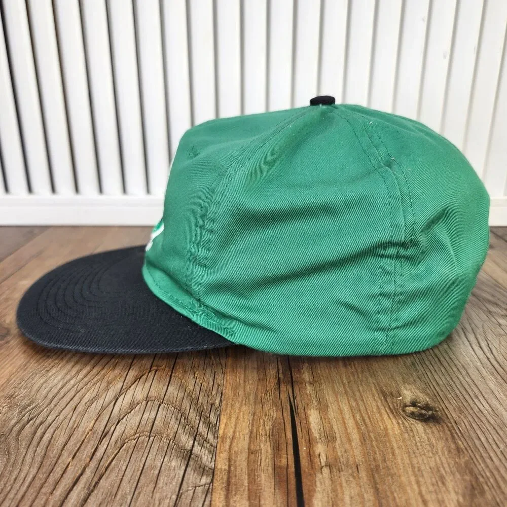 VTG Boston Celtics AJD Snapback Hat Cap Green Black NBA Logo 90s Retro Sports